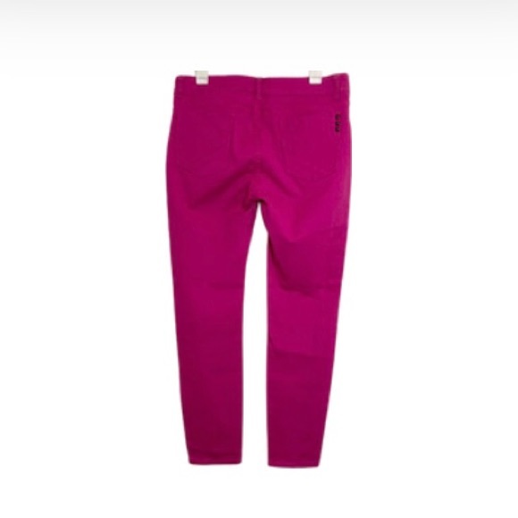 Kardashian Kollection Zip Fly Magenta Denim Stretch Pants - Size 14 - Picture 3 of 9